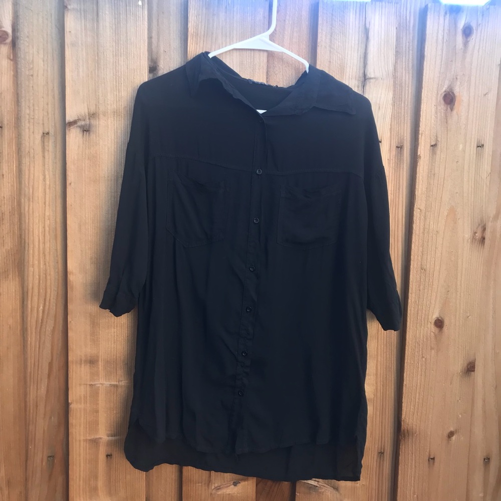 Brandy Melville Black Button Down Blouse